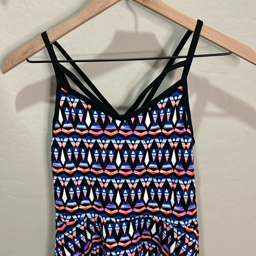 Vintage Y2K Pink Dress Victoria Secret Skater Aztec Print Flowy Mini Midi 90’s